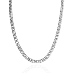 Colar Masculino Elo Groumet Duplo Metal Prateado -... - Kumbayá Joias
