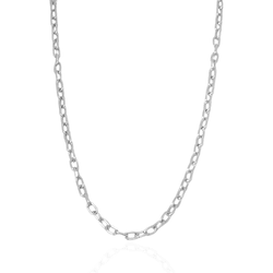 Colar Masculino Elo Groumet Pequeno Fino Metal Pra... - Kumbayá Joias