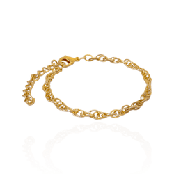 Pulseira Elo Português Triplo Metal Dourado - XPU... - Kumbayá Joias