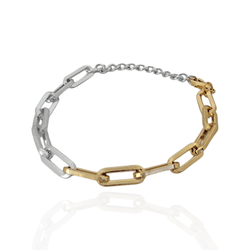 Pulseira Elo Cartier Quadrado Metal Prateado e Dou... - Kumbayá Joias
