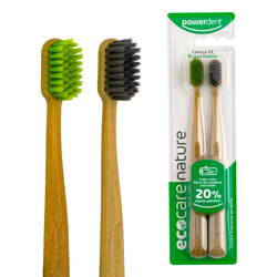 Escova de dente Powerdent EcoCare Nature - Kit com 2 un. - 2306 - ... - Grupo PDHB - Loja Virtual