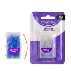 Passador de Fio Dental Powerdent Clinical 30un - 1125 - Grupo PDHB - Loja Virtual
