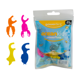 Fio dental infantil Powerdent Powerfloss Ocean Kids 24un - 1246 - Grupo PDHB - Loja Virtual