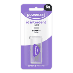 Refil Interdental Powerdent Cilíndrico 3mm 6un - 1254 - Grupo PDHB - Loja Virtual