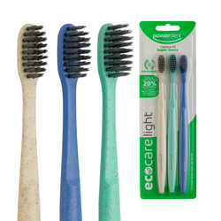 Escova de Dente Powerdent Ecocare Light Kit com 3 un - 2305 - Grupo PDHB - Loja Virtual