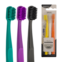 Escova de dente Powerdent Trend Sensitive - 6240 - Kit com 3 un - ... - Grupo PDHB - Loja Virtual