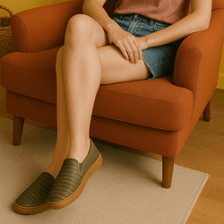 Tênis Slip On Couro Plume Oliva 1000 - 312 - USE PDK SHOES