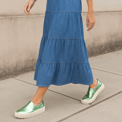 Tênis Slip On Couro Premium Confort Verde Acqua 1200 - 10 - USE PDK SHOES