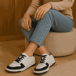 Tênis Casual Couro Premium Plume Off White Camurça Marinho 2032 - 307 - USE PDK SHOES