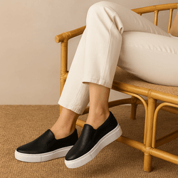 Tênis Slip On Couro Premium Fly Preto 1200 - 205 - USE PDK SHOES