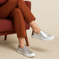 Tênis Slip On Couro Premium Plume Prata 510 - 311 - USE PDK SHOES