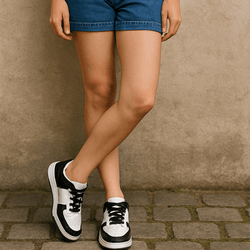 Tênis Casual Couro Premium Paris Branco-Preto 2033 - 314 - USE PDK SHOES
