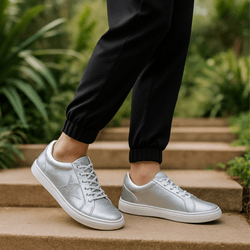 Tênis Casual Couro Premium Craquele Prata Luxor Prata 2018 E - 305 - USE PDK SHOES