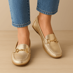 Mocassim Couro Premium Confort Dourado 8062 - 315 - USE PDK SHOES