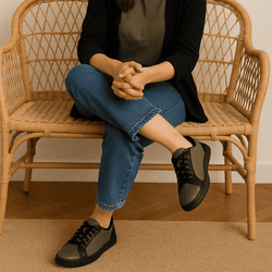 Tênis Casual Couro Premium Plume Oliva Paris Preto 2018 - 305 - USE PDK SHOES