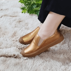 Tênis Slip On Couro Premium Confort Metalizado Bronze 510 - 193 - USE PDK SHOES