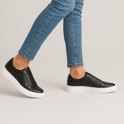 Tênis Slip On Couro Premium Fly Preto 1002 - 201 - USE PDK SHOES
