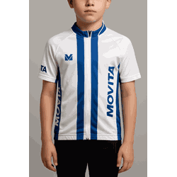 CAMISETA BIKE- MOVITÁ- MOD BRANCO LISTRA AZUL (INF... - PEDALA BIKE BRASIL
