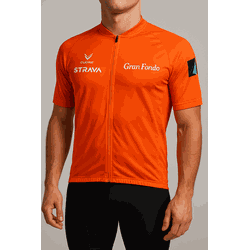 CAMISETA BIKE- GRAN FONDO- STRAVA MOD LARANJA - 27 - PEDALA BIKE BRASIL