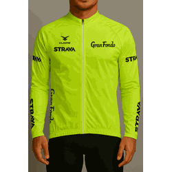 CAMISETA BIKE- GRAN FONDO STRAVA- MOD VERDE NEON -... - PEDALA BIKE BRASIL