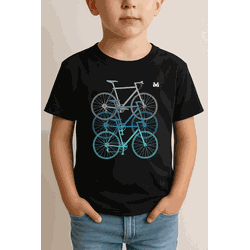 CAMISETA CASUAL INFANTIL- BIKES COLORIDAS - 297 - PEDALA BIKE BRASIL