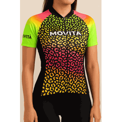 CAMISETA BIKE PRETA- MOVITÁ- MOD ONÇA COLORIDA - 3... - PEDALA BIKE BRASIL