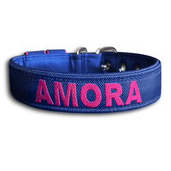 COLEIRA BABY PERSONALIZADA 3cm azul bic com nome e... - PETSPACE