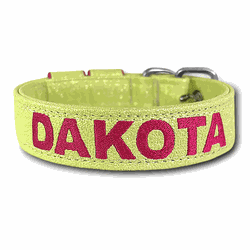 COLEIRA BABY PERSONALIZADA 3cm glitter verde lima ... - PETSPACE