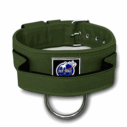COLEIRA TÁTICA 5cm COM ALÇA verde militar - 1310 - PETSPACE