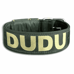 COLEIRA PERSONALIZADA 5cm verde militar com nome e... - PETSPACE