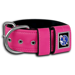 COLEIRA SUPERCONFORT 5cm pink com preto - 808 - PETSPACE