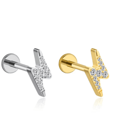 Labret raio cravejado com zirconias - PB-W4019 - Pierce Boutique