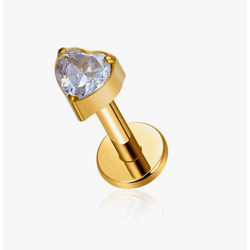  Piercing Titânio Labret Coração Como Ponto De Luz... - Pierce Boutique