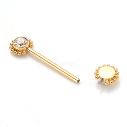 Piercing de mamilo com zircônia natural e esferas ... - Pierce Boutique