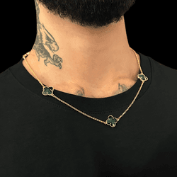 Corrente Trevo Verde(19cm) - Banhado A Ouro 18k - ... - P.O Joias