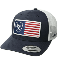 BONE ARIAT - AZUL MARINHO/BANDEIRA - 18616 - PROTEC HORSE - A LOJA DOS GRANDES CAMPEÕES