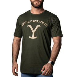 Camiseta Masculina Yellowstone - YE15 Verde Musgo ... - PROTEC HORSE - A LOJA DOS GRANDES CAMPEÕES