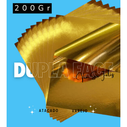 Papel Lamicote Dupla Face Dourado 200gr - QPAPEIS