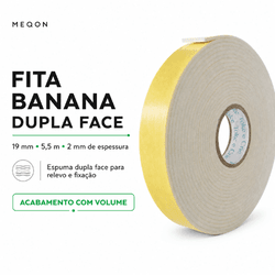 Fita Banana 19mmx5,5m Auto Adesiva Dupla... - QPAPEIS LTDA