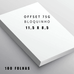 Papel Offset 11,5x8,5 para bloquinho 75g... - QPAPEIS LTDA