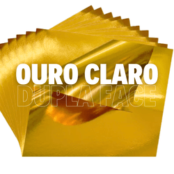 Papel Lamicote Dupla Face Ouro Claro - QPAPEIS