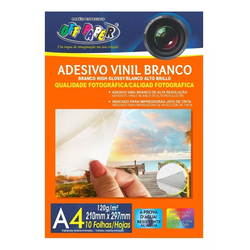 Adesivo Vinil A4 Branco Resistente A Águ... - QPAPEIS