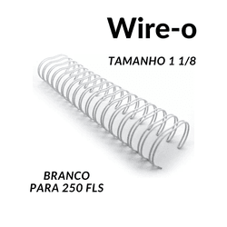 Wire-o 1 1/8 2:1 p/ 250 fls Branco 22 an... - QPAPEIS LTDA