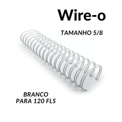 Wire-o 5/8 2:1 p/120 fls Branco 22 anéis... - QPAPEIS LTDA