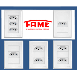 TOMADAS FAME LINHA EVIDENCE – VÁRIOS MODELOS - Rabelo Materiais Para Construção