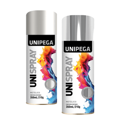 TINTA SPRAY METÁLICA 210GR 350ML UNIPEGA – DIVERSA... - Rabelo Materiais Para Construção