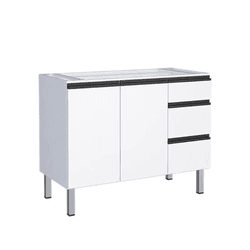 Gabinete de Cozinha Cozimax Gaia Branco 115,5x57cm - 3R Construção e Acabamentos