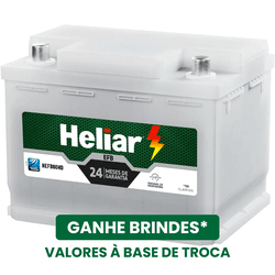 Heliar EFB 60AH + Brindes | Garantia 24 Meses | Co... - Rede Única de Baterias