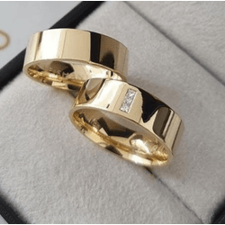Par de Alianças em ouro 18K - REINOAUI
