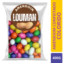 Amendoim Colorido Confeitado Crocante Louman com d... - ALX MARKET